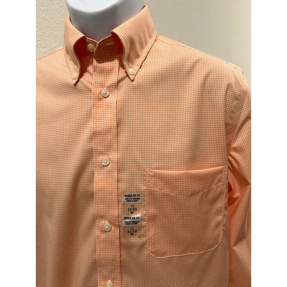 Lauren Ralph Lauren Men Regular Fit Long Sleeve Shirt 15 (32/33) M Orange Check - Picture 4 of 5